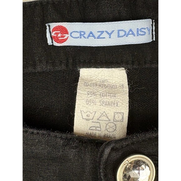 Y2K Ultra Low Rise Black Embroidered Flare Jeans, Small - Picture 4 of 11